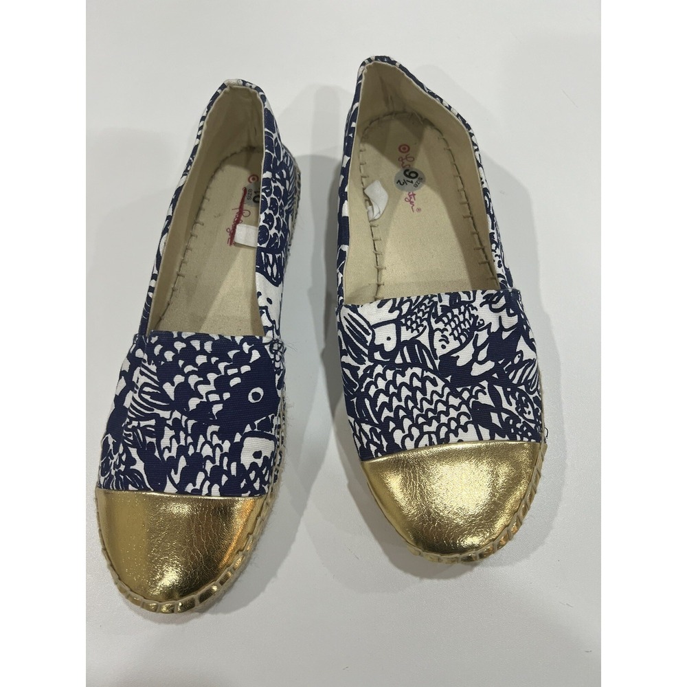 LILLY PULITZER For Target Espadrilles Navy Upstream  Flats Shoes Size 9.5